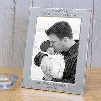 Uniqueful Men's Personalised Daddy 1st Father's Day Silver Plated 6x4 Frame