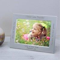 Uniqueful Men's Personalised I love you Daddy Silver Plated Picture Frame for Dad