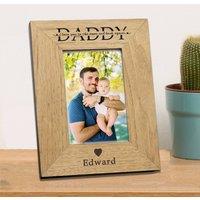 Uniqueful Men's Personalised Daddy Love You to the Moon Wood Picture Frame 6x4 in Brown