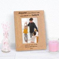 Uniqueful Men's Personalised Anyone Can Be a Father Wood Picture Frame 6x4 Dad in Brown