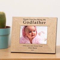 Uniqueful Men's Personalised Thank you for being my Godfather Wood Picture Frame 6x4 in Brown