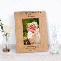 Uniqueful Men's Personalised Bestest Grandad in the World Wood Picture Frame 7 x 5 in Brown