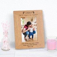 Uniqueful Men's Personalised Daddy Our 1st Fathers Day Together Wood Picture Frame 7x5 in Brown
