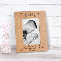 Uniqueful Men's Personalised Daddy Love You to the Stars Wood Frame 7x5 in Brown