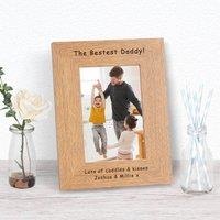 Uniqueful Men's Personalised The Bestest Daddy Wood Picture Frame 7 x 5 Fathers Day in Brown