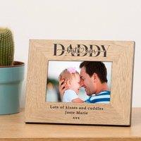 Uniqueful Men's Personalised Best Ever Dad or Daddy Wood Picture Frame 7 x 5 New Baby in Brown