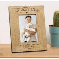 Uniqueful Men's Personalised Happy 1st Fathers Day Wood Picture Frame 7 x 5 for Dad in Brown