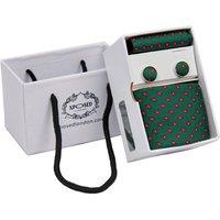 XPOSED Men's Mini Floral Neck Tie Set in Green