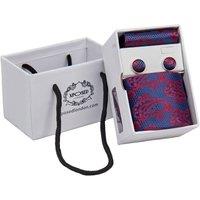 XPOSED Men's Paisley Print Necktie Set in Blue