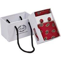 XPOSED Men's Paisley Print Necktie Set in Red