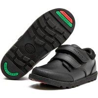 ToeZone Men's Tracer Classic Double Rip Tape Leather School Shoes in Black | Size: 1
