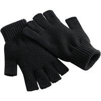 Beechfield Men's Plain Fingerless Gloves in Black | Size: S/M