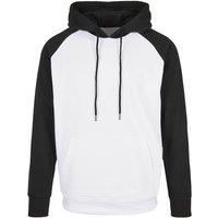 Build Your Brand Men's Basic Raglan Hoodie in White | Size: 2XL