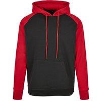 Build Your Brand Men's Basic Raglan Hoodie in Black | Size: 2XL