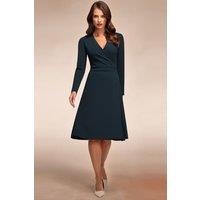 Hot Squash Women's The Wrap Dress in Teal | Size: 10