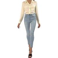 TopLook London Women's Skinny Jeans Mid Rise Slim Fit Stretch Jeggings in Light Blue | Size: 20L
