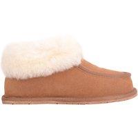 SNUGRUGS Women's Fern, Sheepskin Slipper Boots with Rubber Sole in Tan | Size: 4