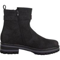 ABSOLUTE FOOTWEAR Women's Easy Slip On Faux Suede Ankle Boot with Twin Straps & Buckle Design in Black | Size: 5