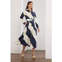 Star by Julien Macdonald Women's Stripe Print Shirt Dress in Blue | Size: 16