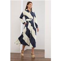 Star by Julien Macdonald Women's Stripe Print Shirt Dress in Blue | Size: 18