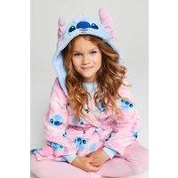 Brand Threads Lilo & Stitch Fleece Robe in Pink | Size: 6-7 Years