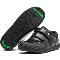 ToeZone Girl's Kira Rubber Patent Double Rip-Tape Unicorn School Shoes in Black | Size: Infant 13