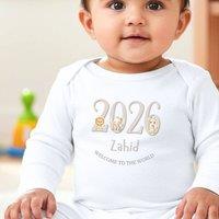 Aye Do Gifts Personalised Taupe Welcome to the World Baby Outfit - Baby Grow in Cream | Size: Newborn