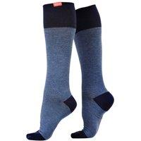 VIM&VIGR Men's 1 Pack Wide Calf Cotton Graduated Compression Socks | 30-40 mmHg in Navy | Size: Large/XL