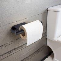 Garden Sanctuary Wall Mounted Stainless Steel Toilet Paper Roll Holder for Bathroom in Black