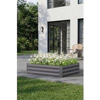 Garden Sanctuary Galvanised Steel Raised Garden Bed in Grey