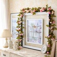 Garden Sanctuary 7FT Light Pink Artificial Rose Vine Hanging Flower Garland