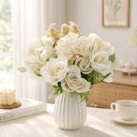 Garden Sanctuary Romantic Artificial Bouquet for Home Wedding Decoration in White