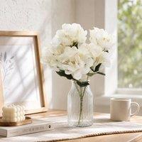 Garden Sanctuary Silk Artificial Hydrangea Flowers Bouquet Wedding Centerpiece in White