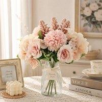 Garden Sanctuary Romantic Artificial Bouquet for Home Wedding Decoration in Pink