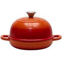 Living and Home Enamel Cast Iron Bread Pan Loaf Pan Frying Pan in Orange