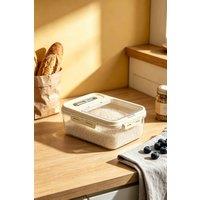 ExtraStar Clear Food Storage Container with Lid in Cream | Size: Small