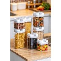ExtraStar 7Pcs Airtight Food Storage Containers with Clasp Lids in White
