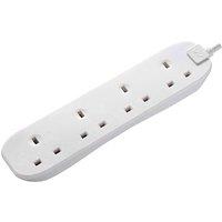Masterplug Trailing Extension Lead 4 Gang 13A 1M - BFG110N-MP in White