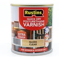 Rustins Quick Dry Polyurethane Varnish Gloss Clear 500ml - POGCW500
