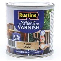 Rustins Quick Dry Polyurethane Varnish Satin Clear 250ml - Durable Finish