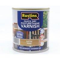 Rustins Quick Dry Polyurethane Varnish Satin Pine 500ml - PSPIW500 in Brown