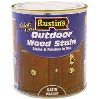 Rustins Quick Dry Exterior Woodstain Satin Walnut 250ml - ESWA250 in Brown