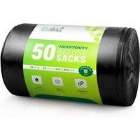 ECOBAG NOT ALL BAGS ARE EQUAL 50 Pack Extra Strong Heavy Duty Sacks - 50L / 33 Microns (600 x 800mm) in Black