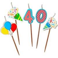 Global Journey Gifts Milestone Birthday Cake Candle Set Age 40 | Size: 1 Pack