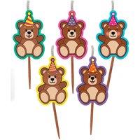 Global Journey Gifts Novelty Birthday Cake Candle Set - Teddy Bear