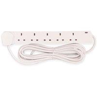 Dencon Extension Lead 6 Gang 13 Amp 5M - 9468ASBG in White