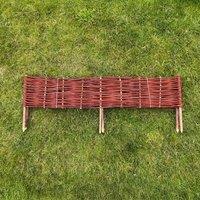 Primrose Pack of 2 Woven Willow Hurdle Garden Lawn Edging Perimeter Border Screening Pieces 2 x 1m (2m Total) in Brown | Size: 100 cm