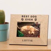 Uniqueful Personalised Best Dog Ever Wood Picture Frame 7x5 Friend Gift in Brown