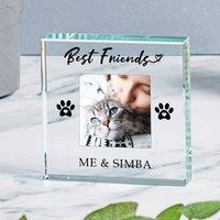 Uniqueful Personalised Pet Best Friends Glass Token Friend Gift in Clear