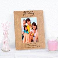 Uniqueful Personalised Happy Birthday Wood Picture Frame 6x4 for Mum in Brown